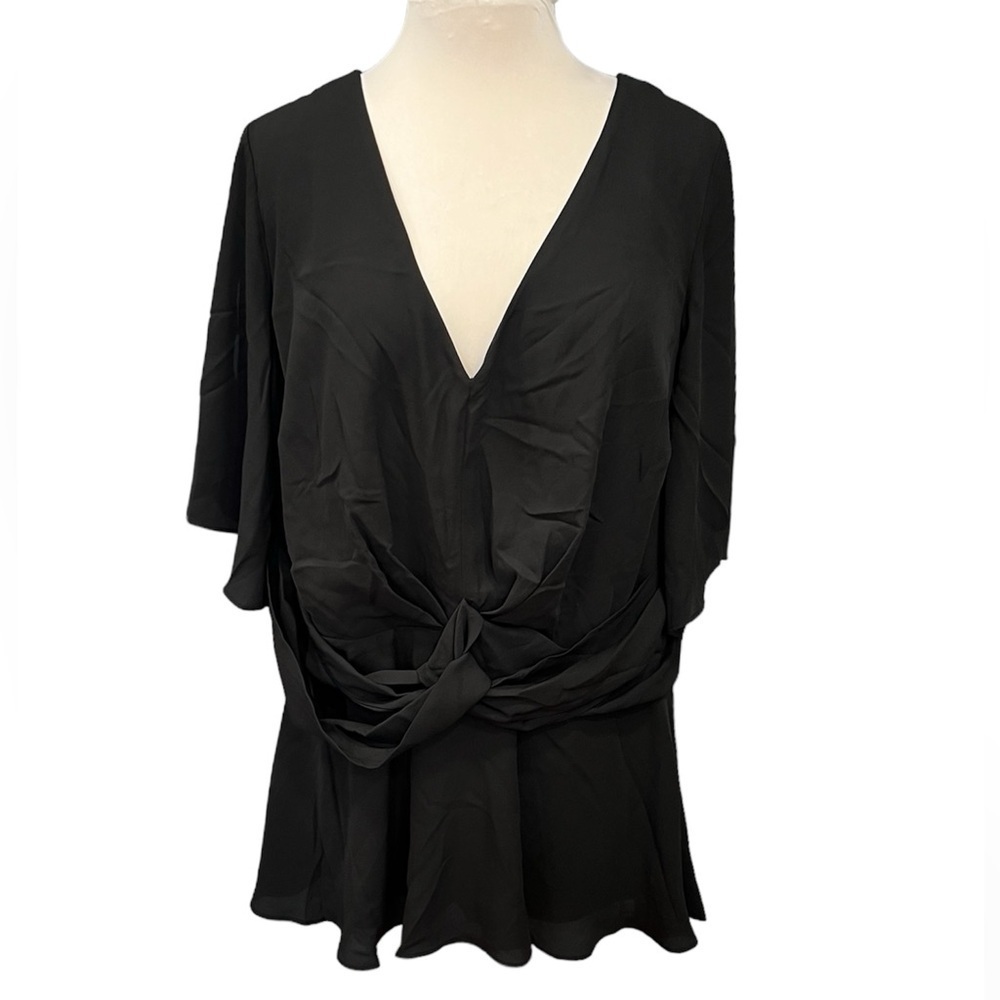 City Chic Front Twist V Neck Top - Large 20